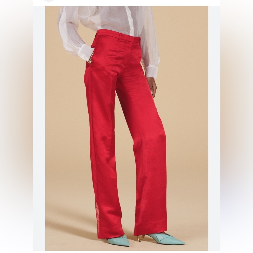 Zara SS 24 red organza pants trousers